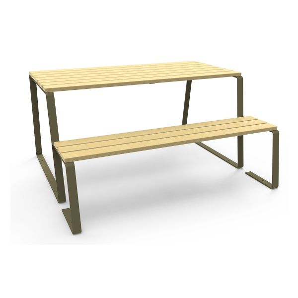 Ensemble pique-nique Feel 1 banc et 1 place fauteuil roulant – Image 3