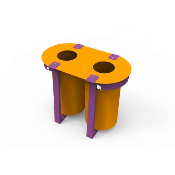 Corbeille de propreté et de tri sélectif Ludeo 2 flux – Image 2