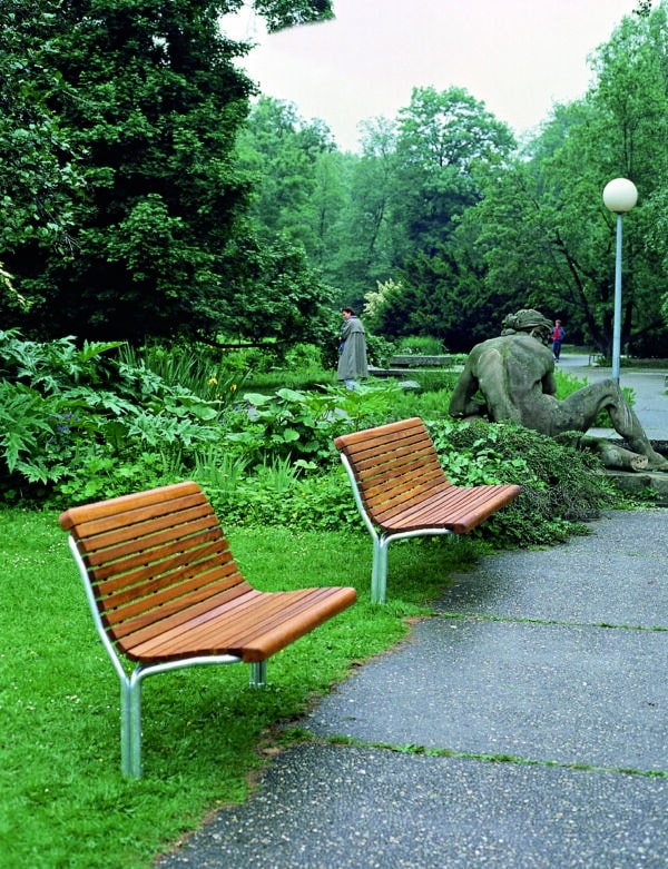 guyon mobilier urbain banc bois contour 2 places