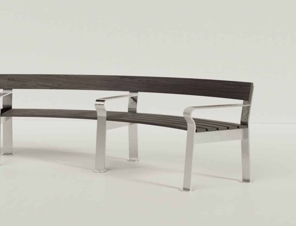 guyon mobilier urbain biennale du design banc GIER arrondi