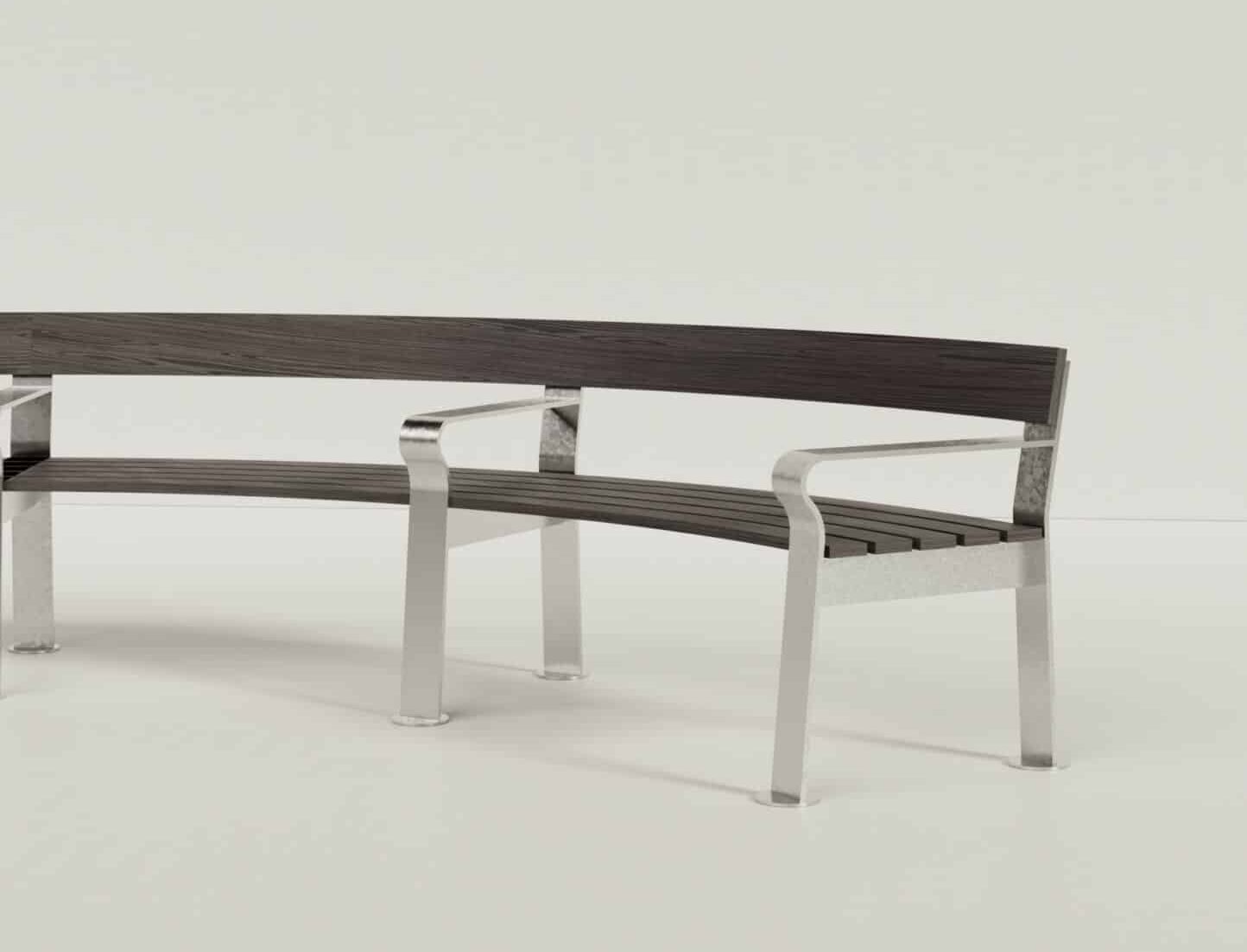 guyon mobilier urbain biennale du design banc GIER arrondi